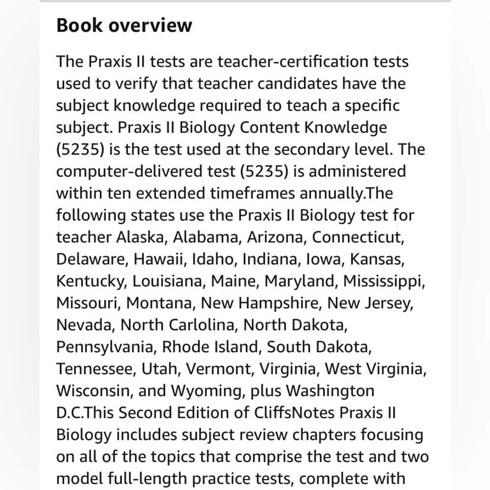 NEW • Biology PRAXIS II (5235) Biology Content Knowledge 2nd Edition Test Prep - Picture 9 of 11